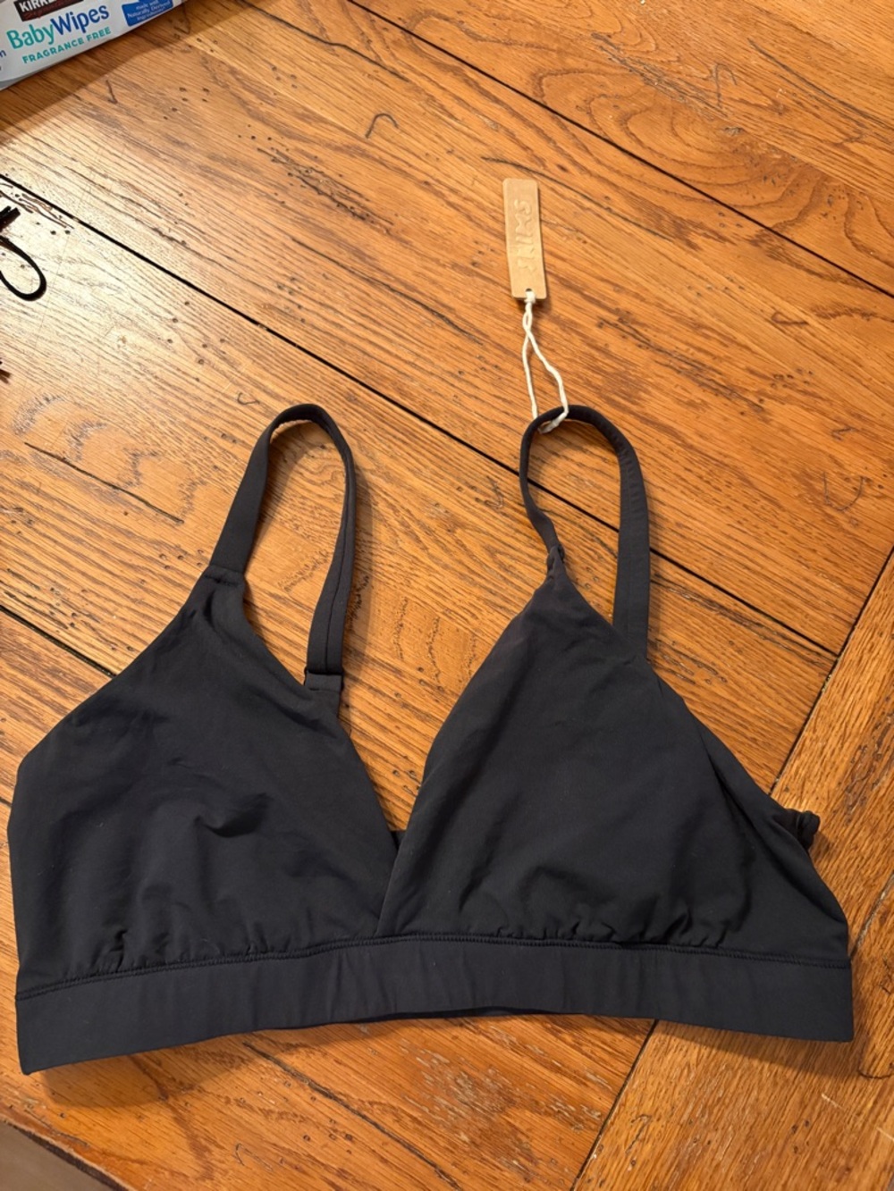 SKIMS Black Wireless Triangle Bralette